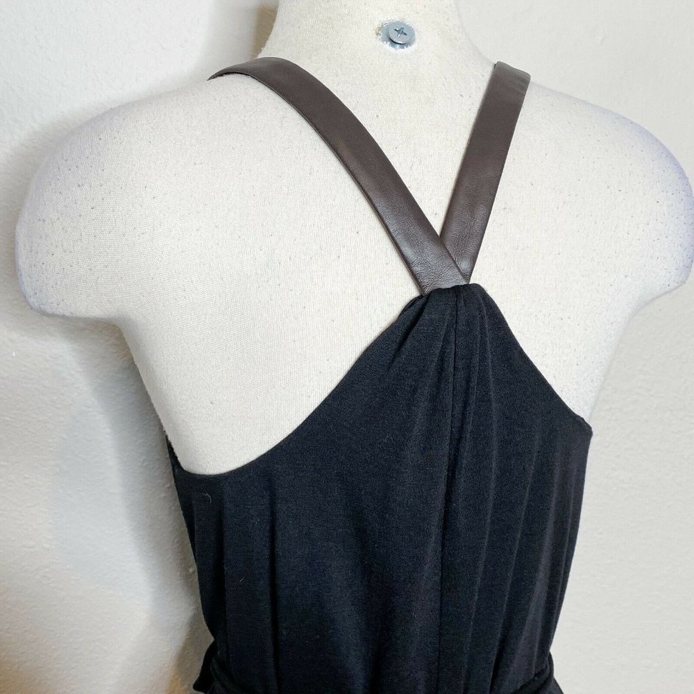 Hunter Dixon Black Midi Racerback V-Neck Dress - Picture 4 of 7